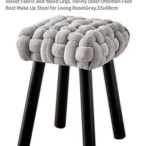 Small Footstool/Ottoman. Gray. New.